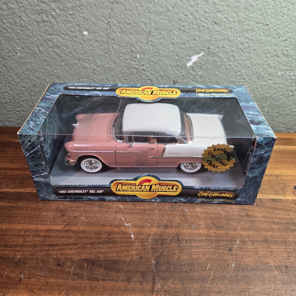 1:18 Scale Die-Cast Car NIB - ERTL American Muscle 1955 Chevrolet Bel Air Pink